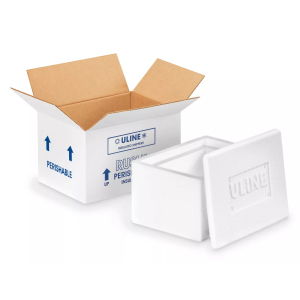 Insulated Foam Shipping Container - 6 x 4-1/2 x 3", Outside Dimensions 8 x 6-1/2 x 5" (per each kit)